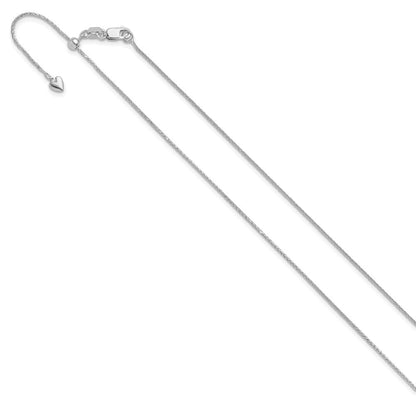 14K Weißgold Verstellbar.95mm Diamantiert Weizen Halskette