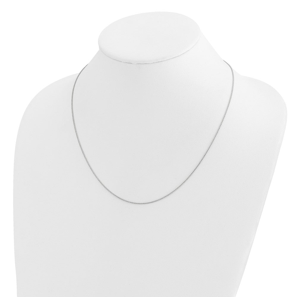 14K Weißgold Verstellbar.95mm Diamantiert Weizen Halskette
