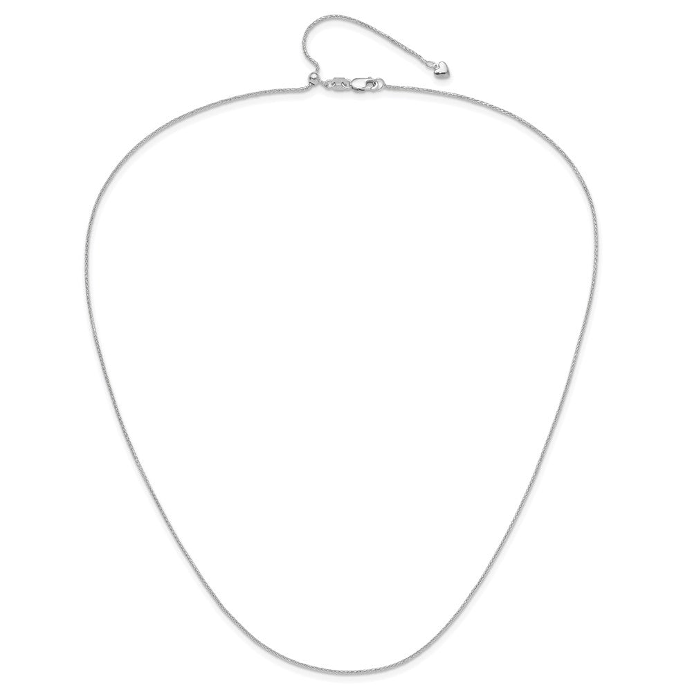 14K Weißgold Verstellbar.95mm Diamantiert Weizen Halskette