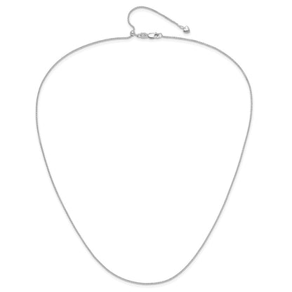 14K Weißgold Verstellbar.95mm Diamantiert Weizen Halskette