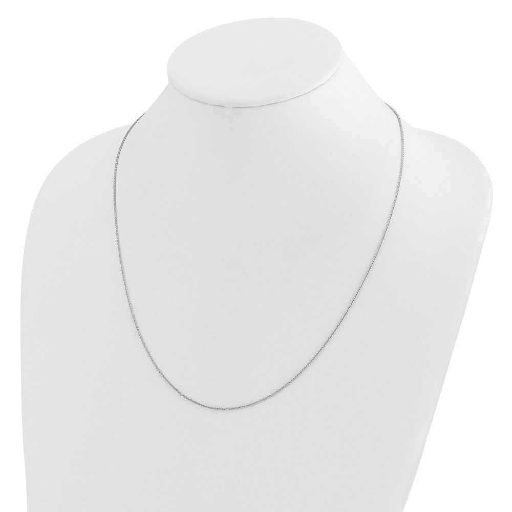 14K Weißgold Verstellbar.95mm Diamantiert Weizen Halskette