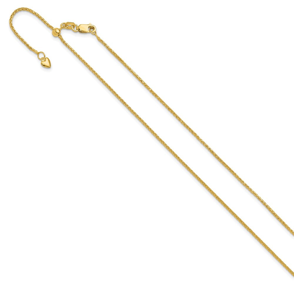 14K Verstellbar 1.2mm Diamantiert Weizen Halskette