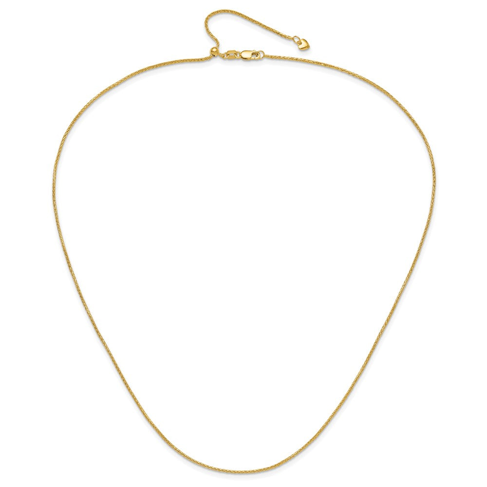 14K Verstellbar 1.2mm Diamantiert Weizen Halskette