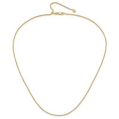 14K Verstellbar 1.2mm Diamantiert Weizen Halskette