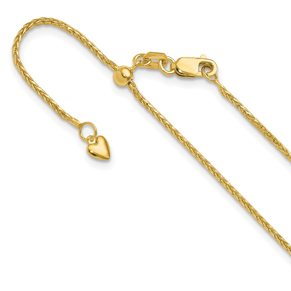 14K Verstellbar 1.2mm Diamantiert Weizen Halskette