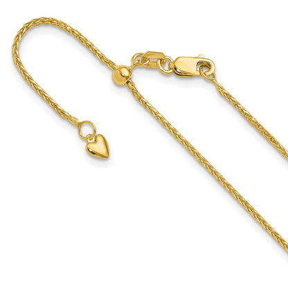 14K Verstellbar 1.2mm Diamantiert Weizen Halskette