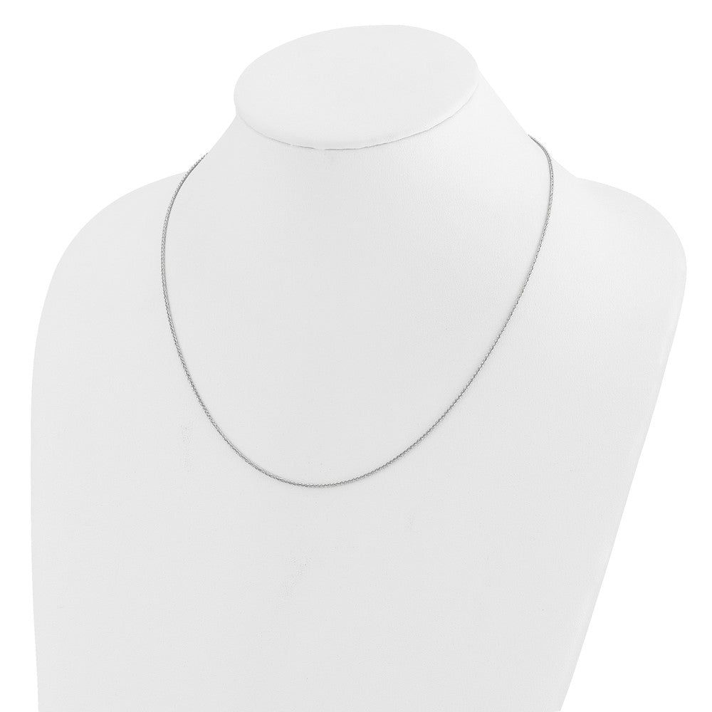 14K Weißgold Verstellbar 1.2mm Diamantiert Weizen Halskette