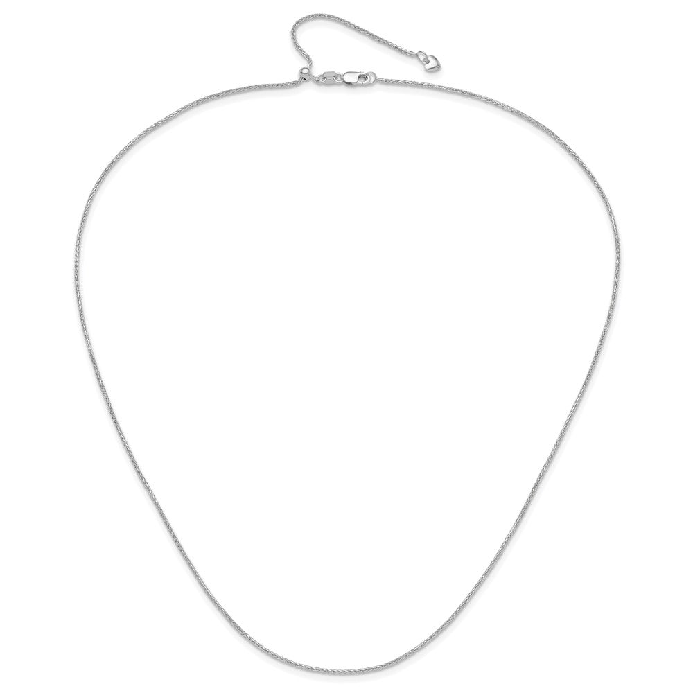 14K Weißgold Verstellbar 1.2mm Diamantiert Weizen Halskette