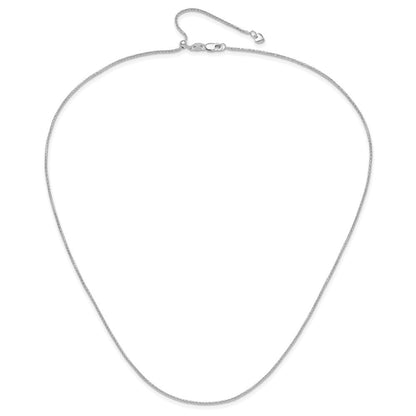 14K Weißgold Verstellbar 1.2mm Diamantiert Weizen Halskette