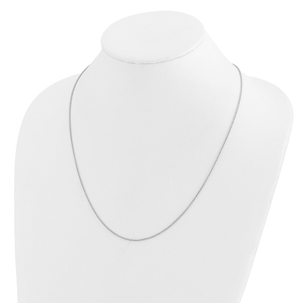 14K Weißgold Verstellbar 1.2mm Diamantiert Weizen Halskette
