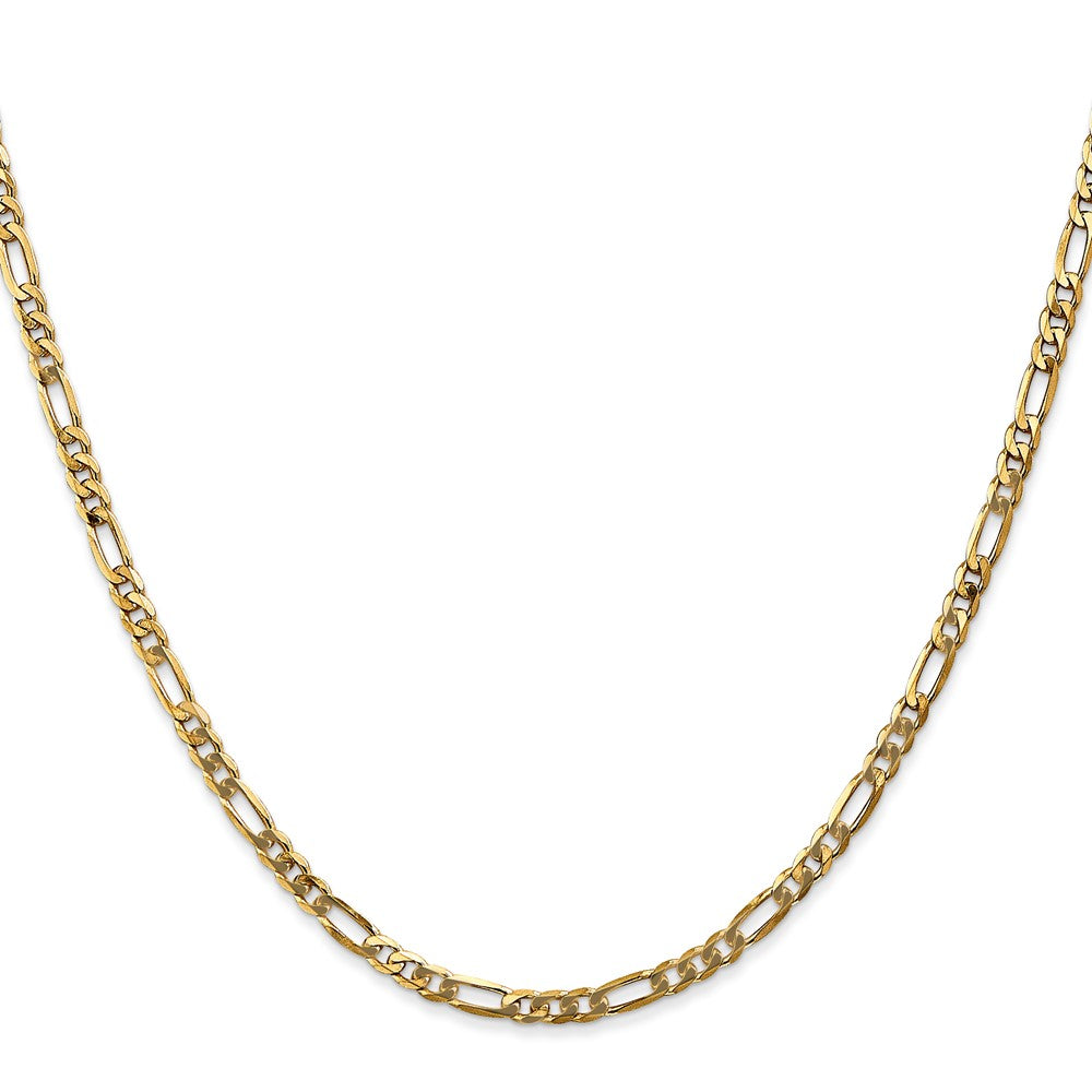 14K 3mm Flach Figaro Halskette