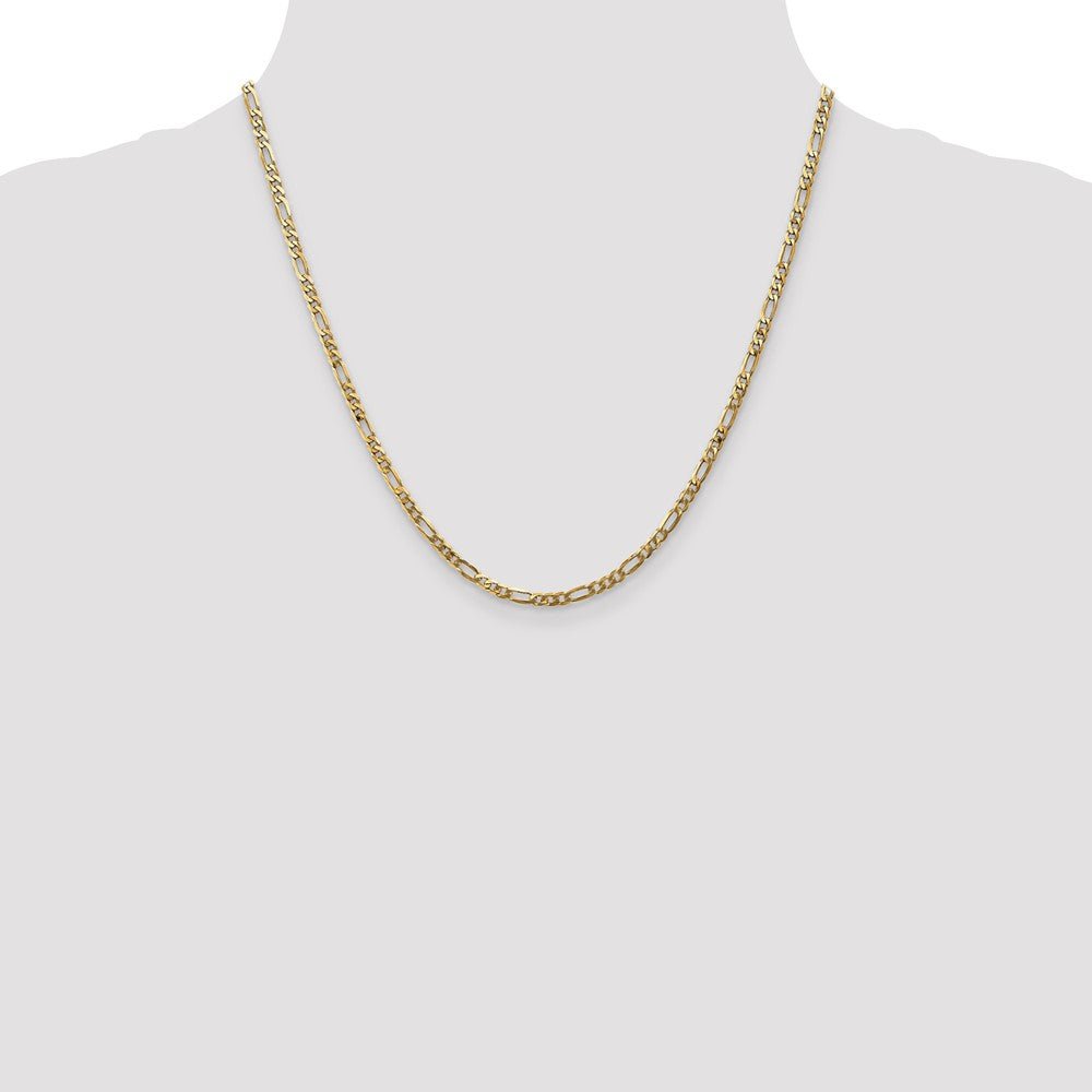 14K 3mm Flach Figaro Halskette
