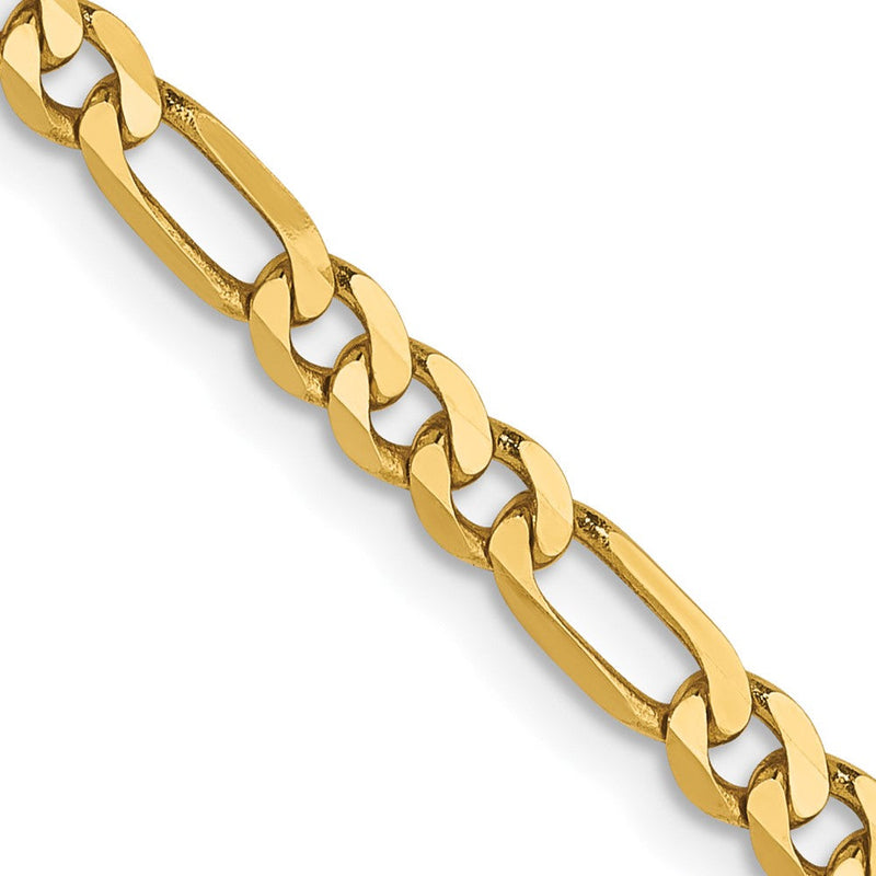 14K 3mm Flach Figaro Halskette