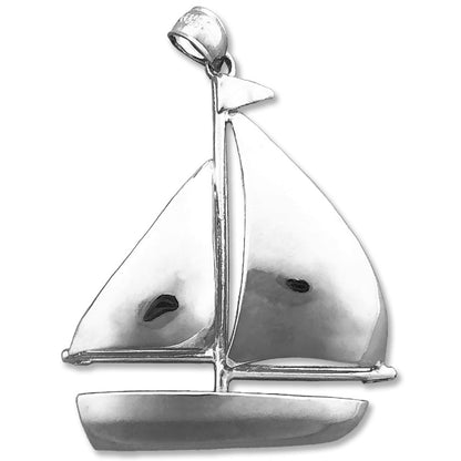 14K Gold Segelboot-Anhänger mit einzelnem Segel