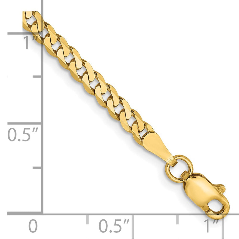 14K Gelbgold 2.9mm Flach Abgeschrägt Panzer Gliederarmband