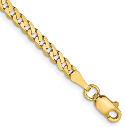 14K Gelbgold 2.9mm Flach Abgeschrägt Panzer Gliederarmband