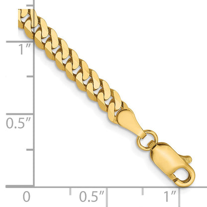 14K 3.9mm Flach Abgeschrägt Panzer Gliederarmband