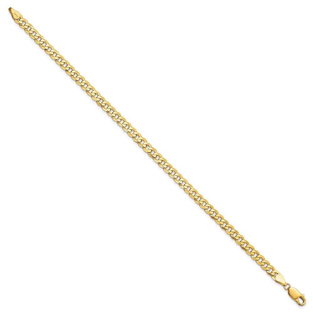 8 Zoll 14K Gelbgold 4.5mm Flach Abgeschrägt Panzer Gliederarmband