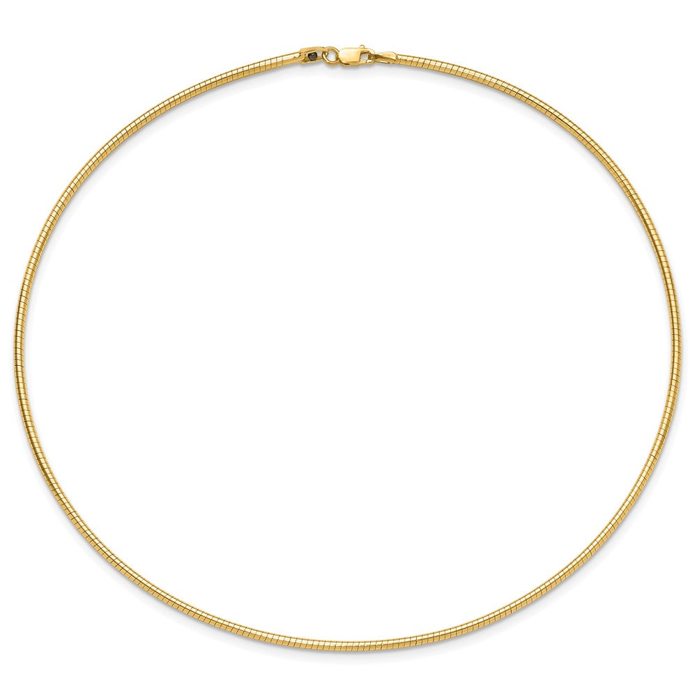 14K Gelbgold 2mm Rund Omega Halskette