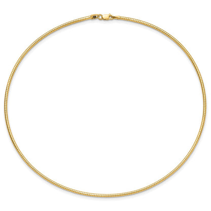14K Gelbgold 2mm Rund Omega Halskette