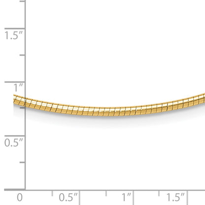 14K Gelbgold 2mm Rund Omega Halskette