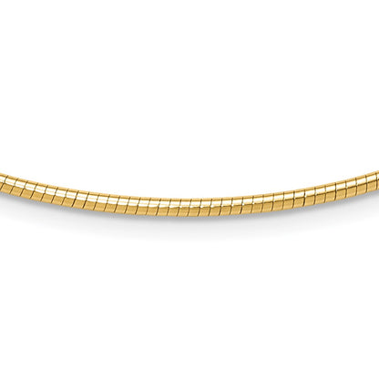 14K Gelbgold 2mm Rund Omega Halskette
