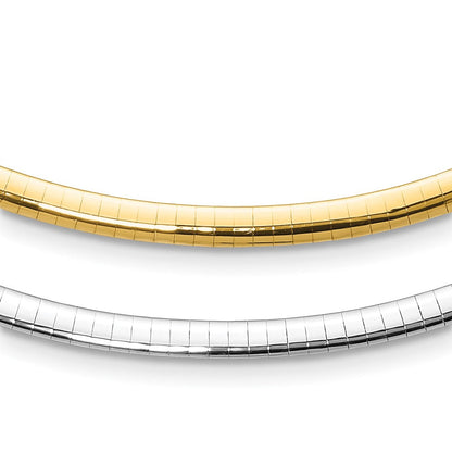 14K Bicolor 4mm Wendbar Omega Halskette