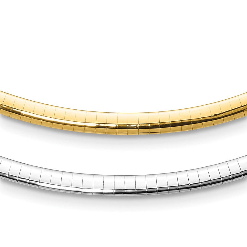 14K Bicolor 4mm Wendbar Omega Halskette