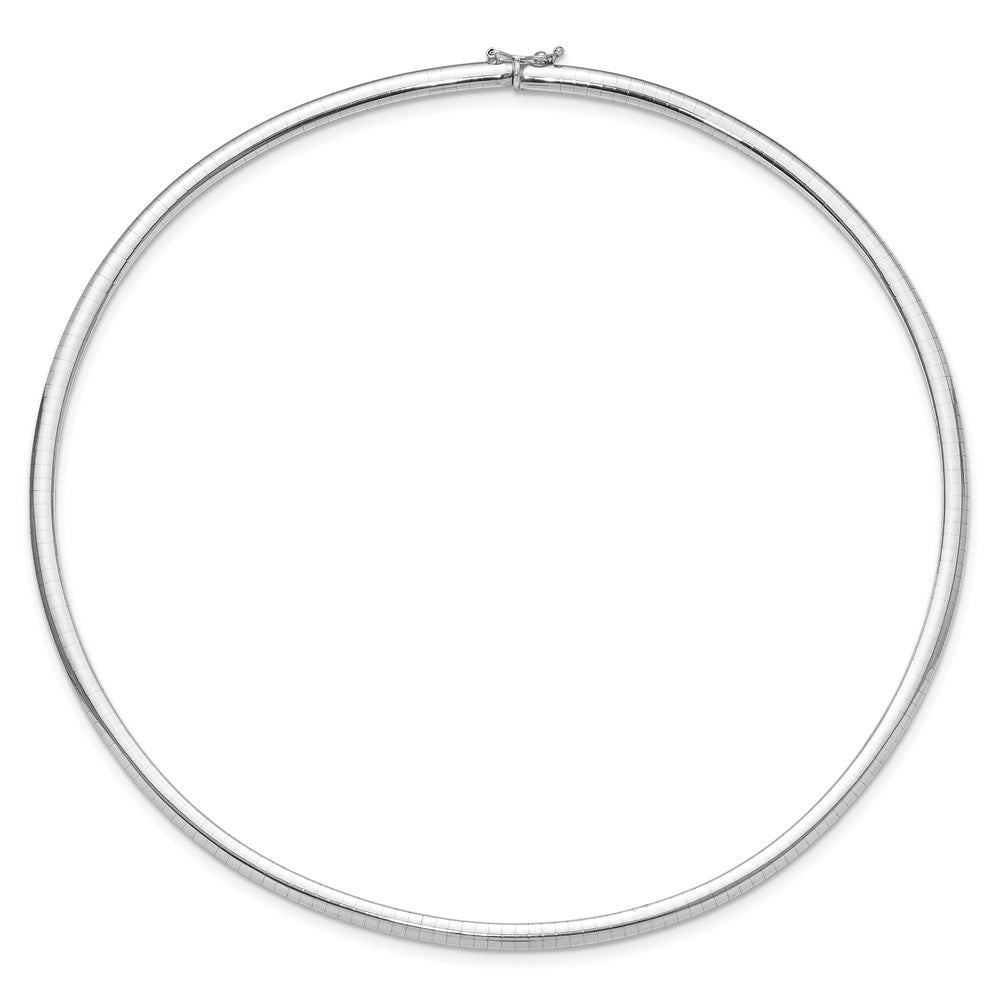 14K Weißgold 4mm Gewölbt Omega Halskette