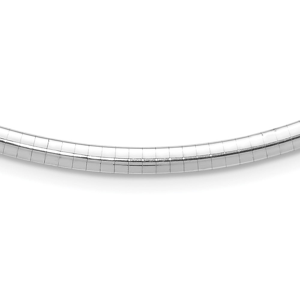 14K Weißgold 4mm Gewölbt Omega Halskette