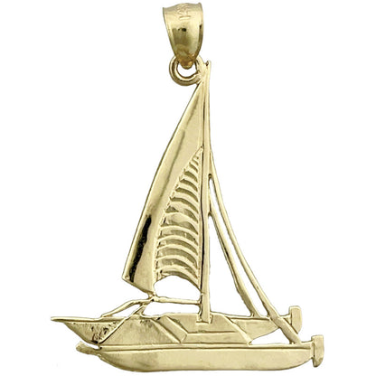 14K Gold Anhänger Katamaran-Segelboot