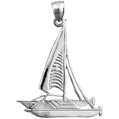 14K Gold Anhänger Katamaran-Segelboot