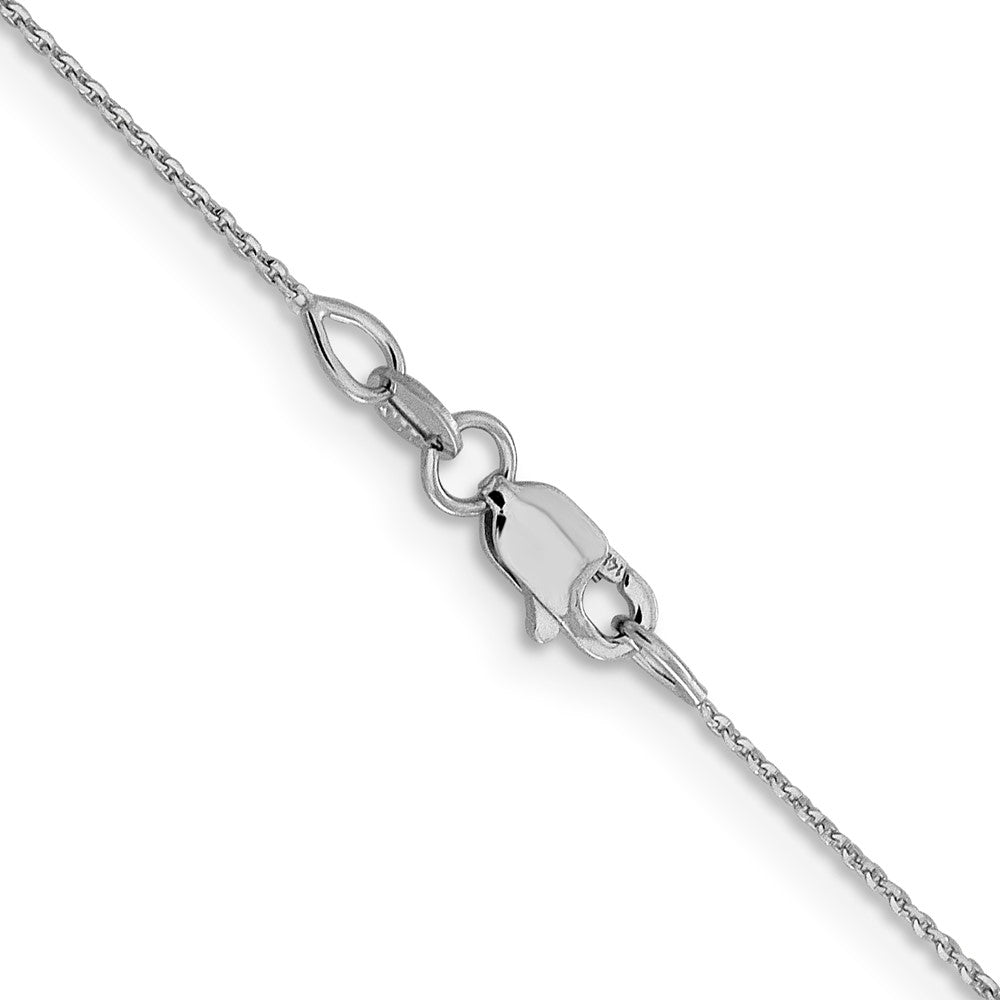 14K Weißgold.85 Mm Diamantiert Ankerkette Halskette