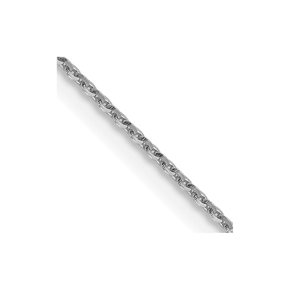 14K Weißgold.85 Mm Diamantiert Ankerkette Halskette