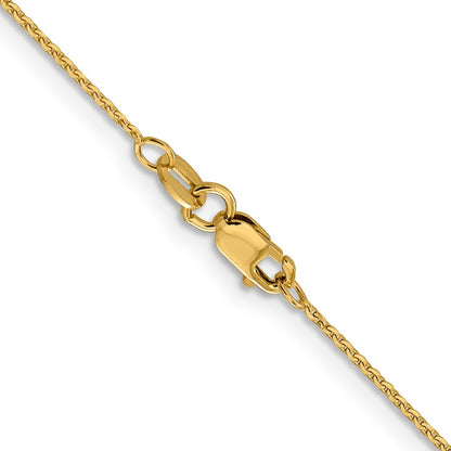 14K 1.0 Mm Diamantiert Ankerkette Halskette