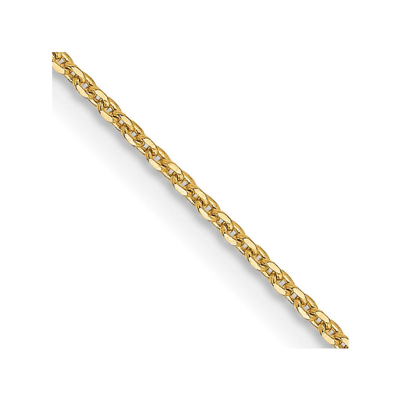 14K 1.0 Mm Diamantiert Ankerkette Halskette