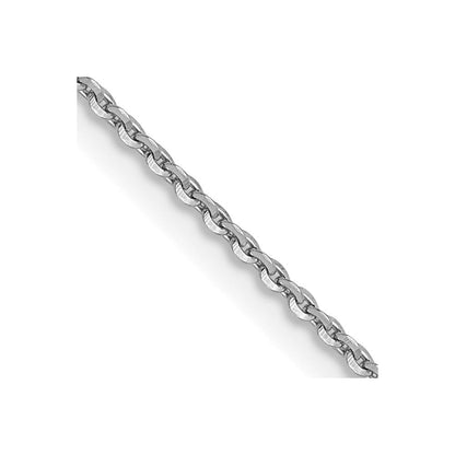 14K Weißgold 1.0 Mm Diamantiert Ankerkette Halskette