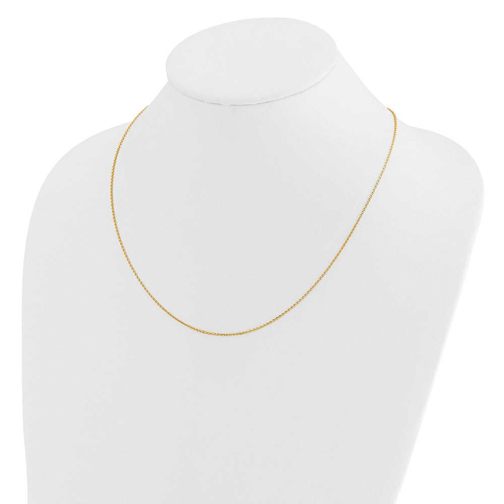 14K Verstellbar 1.15mm Diamantiert Oval Glieder Halskette