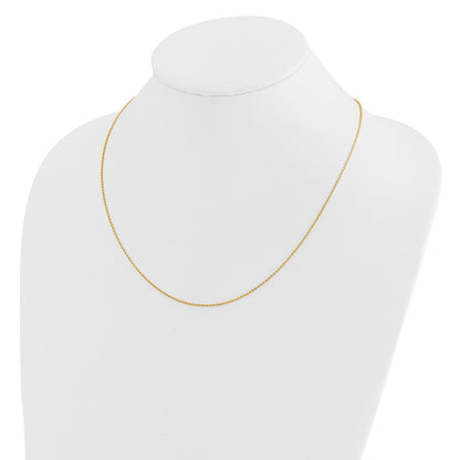 14K Verstellbar 1.15mm Diamantiert Oval Glieder Halskette