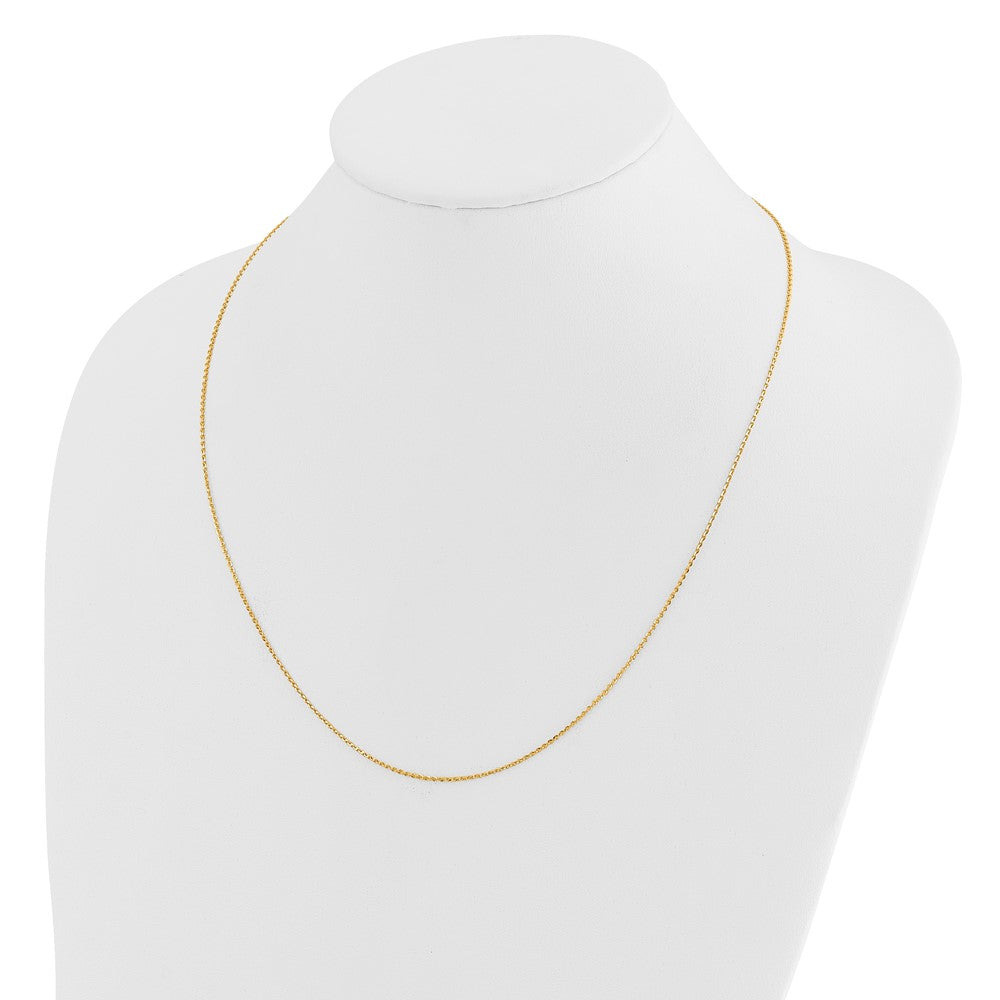 14K Verstellbar 1.15mm Diamantiert Oval Glieder Halskette