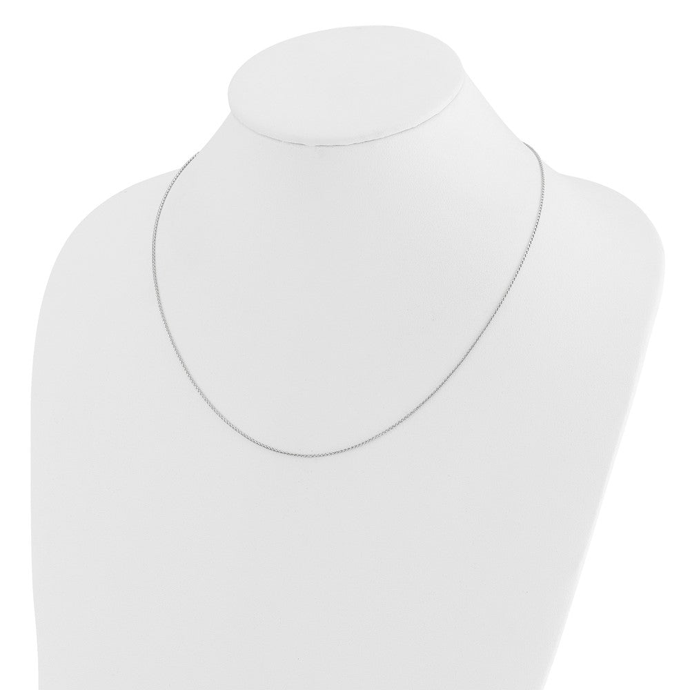 22 Zoll 14K Weißgold Verstellbar 1mm Diamantiert Offen Franco Halskette