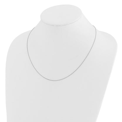 22 Zoll 14K Weißgold Verstellbar 1mm Diamantiert Offen Franco Halskette
