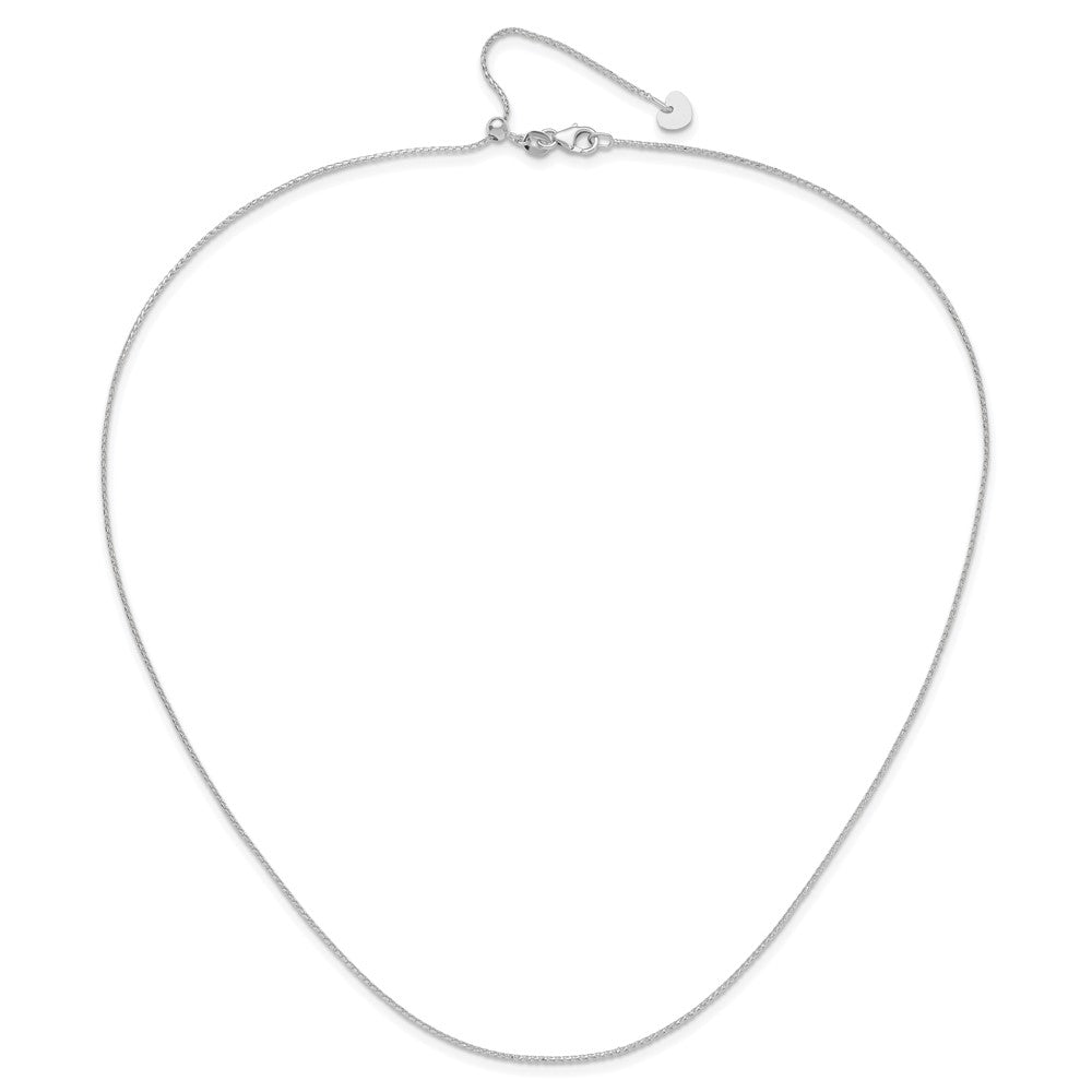 22 Zoll 14K Weißgold Verstellbar 1mm Diamantiert Offen Franco Halskette