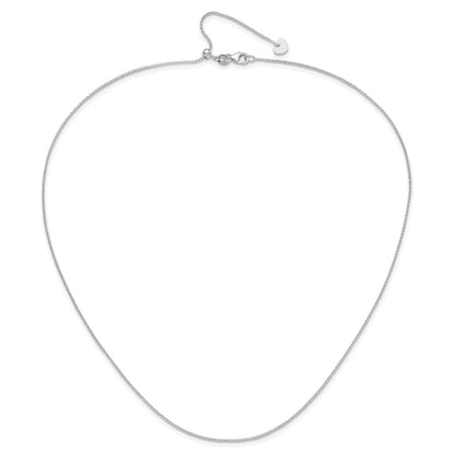 22 Zoll 14K Weißgold Verstellbar 1mm Diamantiert Offen Franco Halskette