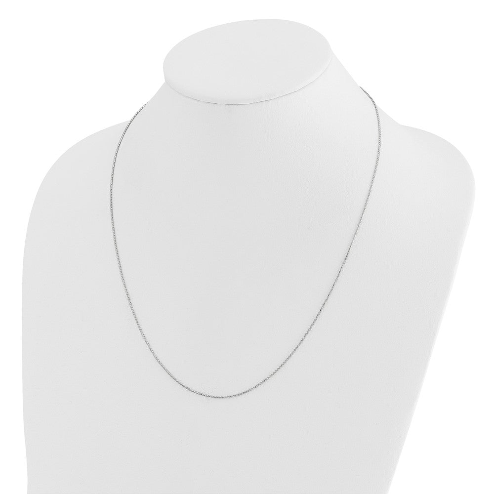 22 Zoll 14K Weißgold Verstellbar 1mm Diamantiert Offen Franco Halskette