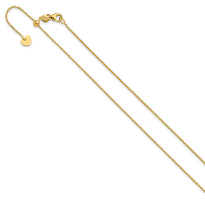 22 Zoll 14K Verstellbar 1mm Diamantiert Offen Franco Halskette