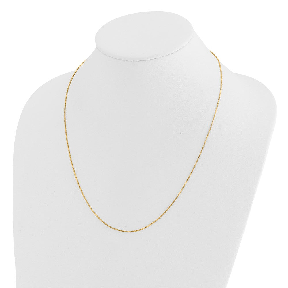 22 Zoll 14K Verstellbar 1mm Diamantiert Offen Franco Halskette