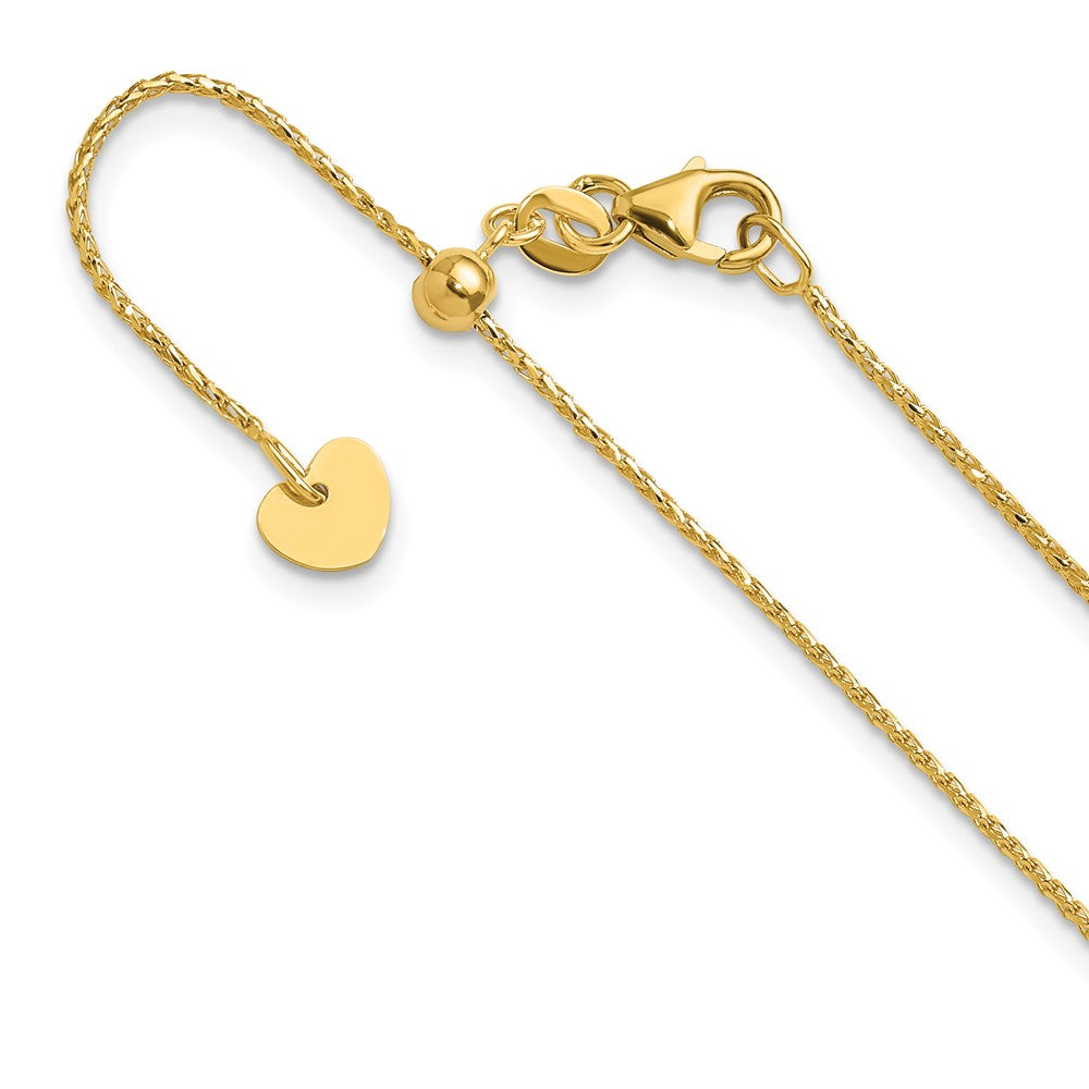 22 Zoll 14K Verstellbar 1mm Diamantiert Offen Franco Halskette