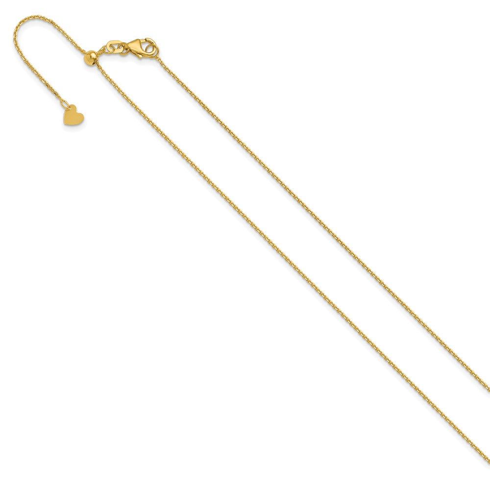 22 Zoll 14K Verstellbar 1.1mm Diamantiert Ankerkette Halskette