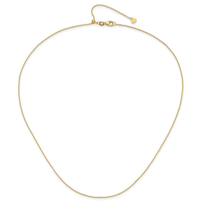 22 Zoll 14K Verstellbar 1.1mm Diamantiert Ankerkette Halskette